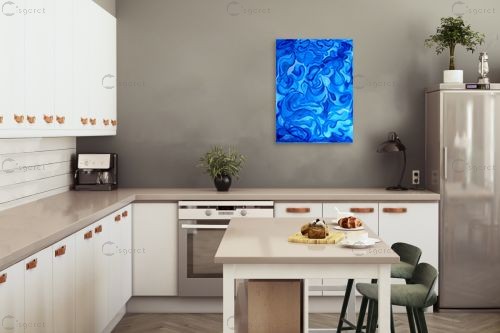 חלום בכחול ולבן - אסתר חן-ברזילי - תמונות בועות גלים ומים אבסטרקט רקעים צורות תבניות מופשטות  - מק''ט: 284227