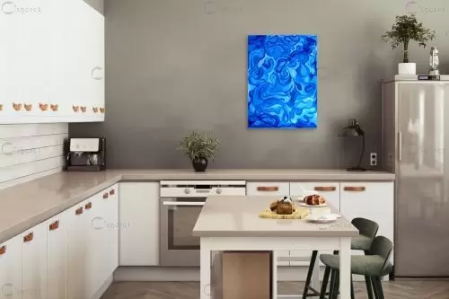 חלום בכחול ולבן – אסתר חן-ברזילי | תמונה לקיר בסגנון מופשט