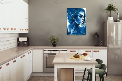 ראש כחול - רוני רות פלמר - תמונות רומנטיות לחדר שינה ציורי שמן  - מק''ט: 443167
