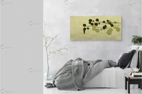 כותנה - נעמי עיצובים - תמונות לחדר שינה שלו ורגוע אבסטרקט פרחוני ובוטני תמונות בחלקים  - מק''ט: 157645