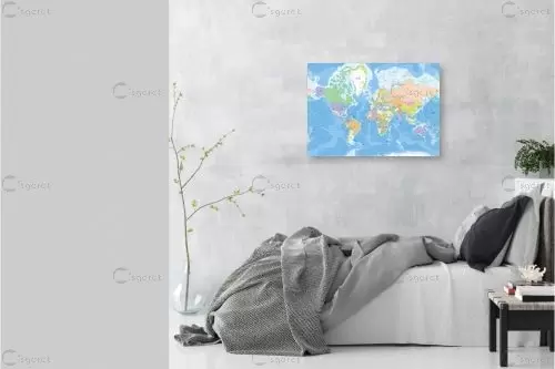 מפת עולם מדינית – מפות העולם | תמונה לקיר