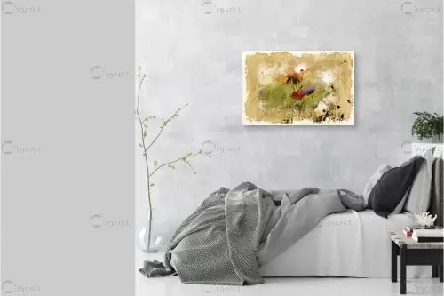 פרחי אביב - איש גורדון - תמונות לחדר שינה שלו ורגוע וינטג' רטרו  - מק''ט: 263213