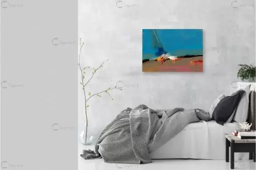 חוף מבטחים - איש גורדון - תמונות ים ושמים לסלון אבסטרקט מופשט מודרני  - מק''ט: 277944