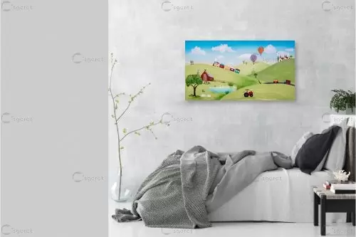 נוף הכפר - נריה ספיר - תמונות לחדרי ילדים תמונות בחלקים  - מק''ט: 336198