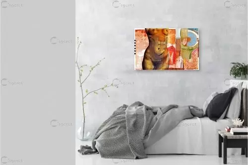 טביעות אצבע - נעמי פוקס משעול - תמונות צבעוניות לחדר שינה מדיה מעורבת מיקס מדיה  - מק''ט: 74934