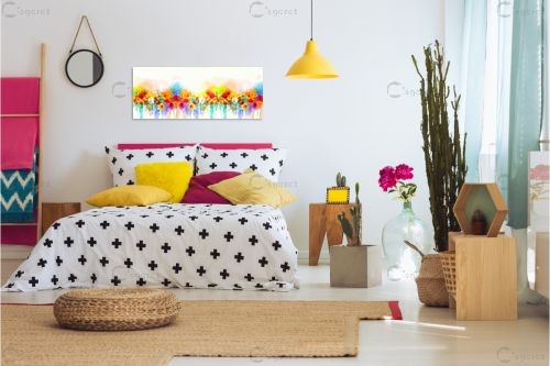 #0011 פרחים צבעים חיים – Clara Zack | תמונה לקיר בסגנון מופשט