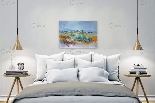 כפר - אורן יבנין - תמונות לסלון רגוע ונעים צבעי מים  - מק''ט: 262619