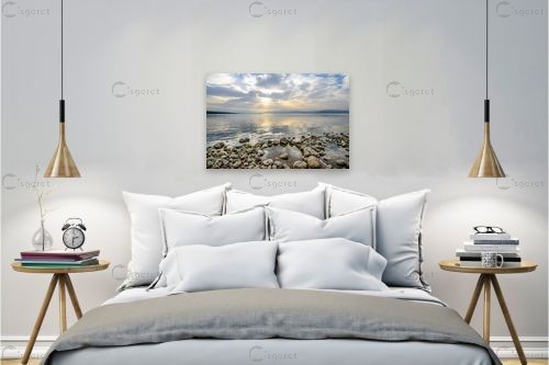 בוקר בכנרת - רן זיסוביץ - תמונות ים ושמים לסלון נופים יפים הנמכרות ביותר  - מק''ט: 337471