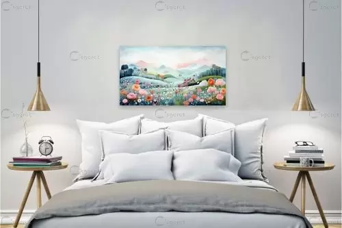 בין הרים ובין גבעות – אורית גפני | תמונה לקיר בסגנון כפרי