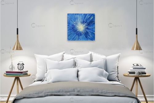 פרץ אנרגיה - אירית שרמן-קיש - חדר שינה כחול עמוק אבסטרקט רקעים צורות תבניות מופשטות  - מק''ט: 259650