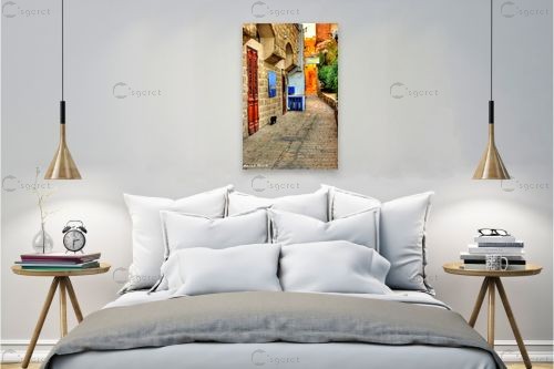 בסמטאות יפו – מתן הירש | תמונה לקיר בסגנון כפרי