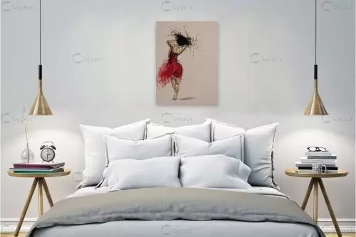 הבלרינה - איש גורדון - תמונות רומנטיות לחדר שינה איור רישום בצבע  - מק''ט: 391920