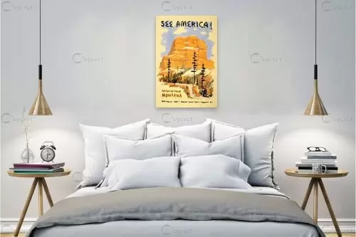 See America - Artpicked Modern - תמונות וינטג' לסלון פוסטרים בסגנון וינטג' כרזות וינטג' של מקומות בעולם  - מק''ט: 438962