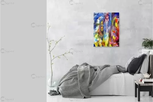 יש אור בבית - בן רוטמן - תמונות צבעוניות לסלון אבסטרקט רקעים צורות תבניות מופשטות  - מק''ט: 218870