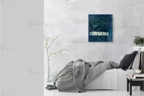 in the blue - ליה מלחי - סלון בסגנון מינימליסטי אבסטרקט רקעים צורות תבניות מופשטות  - מק''ט: 303166