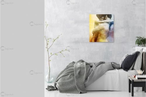 אוהבים בצבע  - נעמי עיצובים - תמונות רומנטיות לחדר שינה איור רישום בשחור ולבן  - מק''ט: 337885