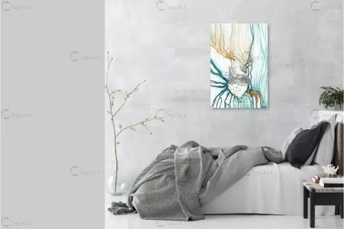 צ'וקאו - כרמל קאי מנריקז - תמונות לסלון רגוע ונעים איור רישום בצבע  - מק''ט: 375546