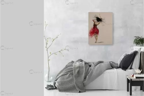 הבלרינה - איש גורדון - תמונות רומנטיות לחדר שינה איור רישום בצבע  - מק''ט: 391920