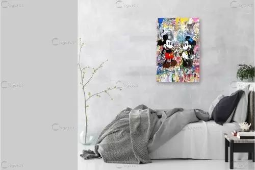 מיקי ומיני מאוס פופ ארט - Artpicked Modern - תמונות לחדרי תינוקות פופ ארט פופ ארט גרפיטי  - מק''ט: 439054