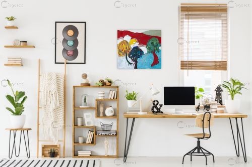 גבעה אדומה – ברטה מנחם | תמונה לקיר בסגנון מופשט