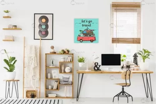 נוסעים לטייל וינטג&#039; צבעוני – Artpicked Modern | תמונה לקיר בסגנון מודר