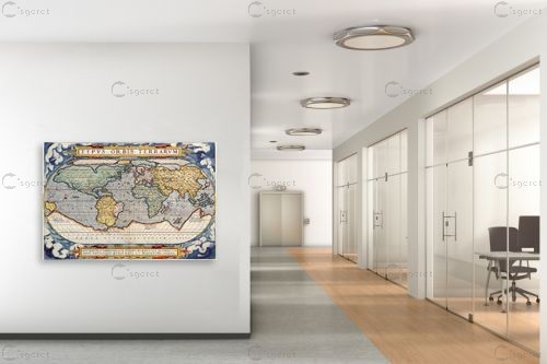 מפת עולם עתיקה - מפות העולם - מפות עתיקות  - מק''ט: 198963