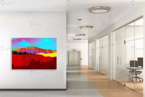 נוף הרים 2 - רוזה לשצ'ינסקי - תמונות צבעוניות לסלון אבסטרקט מודרני תמונות בחלקים  - מק''ט: 285118