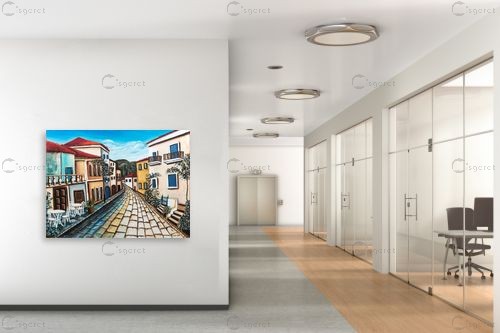 גגות אדומים – מזל בוכריס | תמונה לקיר בסגנון כפרי