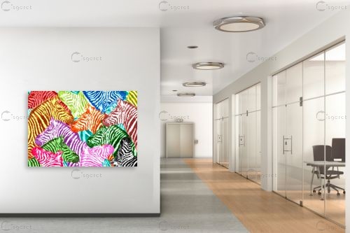 זברות בצבעים – Artpicked | תמונה לקיר בסגנון מודרני