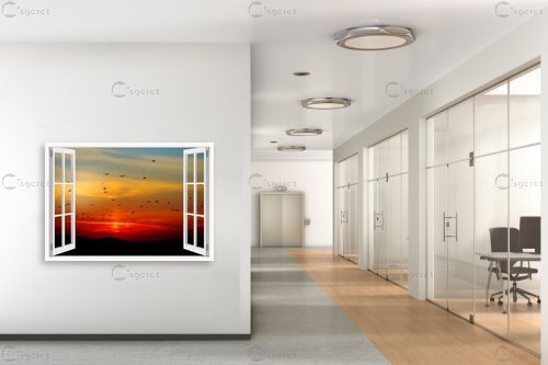 שקיעה בחלון – Artpicked Windows | תמונה לקיר בסגנון מודרני