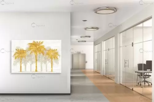 דקלים בזהב – Sue Schlabach | תמונה לקיר בסגנון מודרני