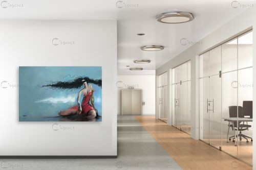 עיניים עצומות לרווחה – איש גורדון סלקטד | תמונה לקיר בסגנון מופשט