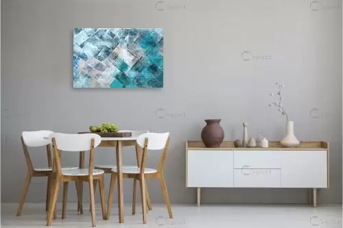 מלבן קרם כחול – יעל ארט | תמונה לקיר בסגנון מודרני