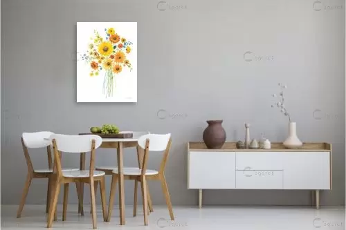 f_Sunshine Bouquet I - Danhui Nai - תמונות לסלון רגוע ונעים איור רישום בצבע  - מק''ט: 390005