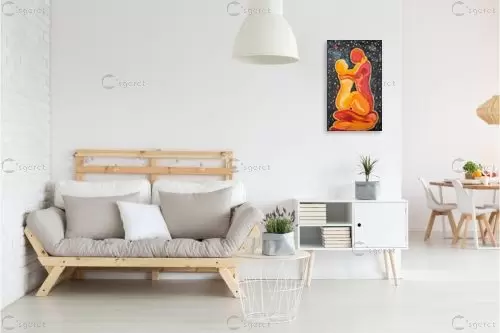 חיבוק - MMB Art Studio - תמונות רומנטיות לחדר שינה ציורי שמן  - מק''ט: 201954