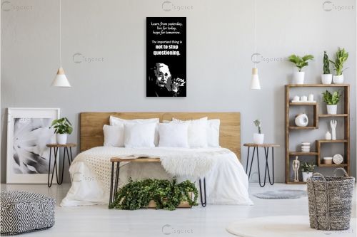 Albert Einstein Quote - מסגרת עיצובים - תמונות לחדר שינה נוער טיפוגרפיה דקורטיבית  - מק''ט: 240818