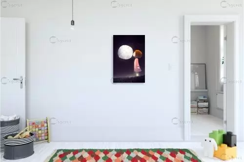 ילדת ירח - Artpicked Modern - תמונות לחדרי ילדים חדרי ילדים  - מק''ט: 376336