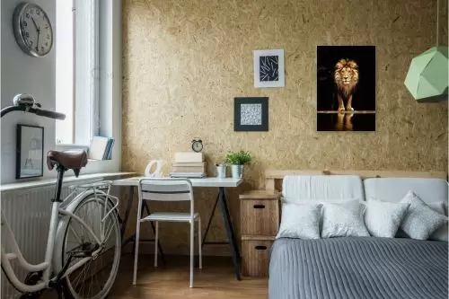 אריה שחור זהב מודרני - Artpicked - תמונות לחדר שינה נוער תמונות מודרניות 2023  - מק''ט: 440837