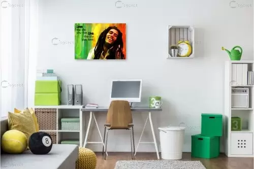 Bob Marley Quote - מסגרת עיצובים - תמונות לחדר שינה נוער טיפוגרפיה דקורטיבית  - מק''ט: 240834