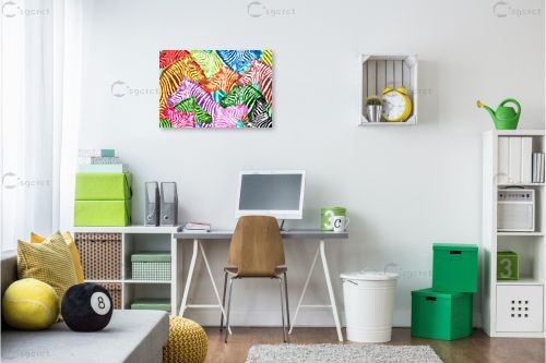 זברות בצבעים – Artpicked | תמונה לקיר בסגנון מודרני
