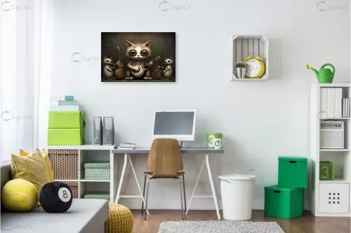 להקת חתולים - יצחק פוגל - תמונות לחדרי ילדים תמונות בעלי חיים עם בינה מלאכותית  - מק''ט: 445064