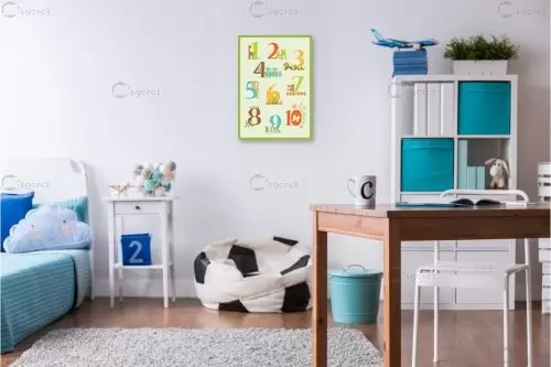 Funny Numbers - מסגרת עיצובים - תמונות לחדרי תינוקות חדרי ילדים  - מק''ט: 240871