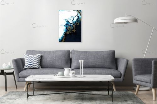 שמיים כחולים וזהב מופשט III - Artpicked - תמונות ים ושמים לסלון אבסטרקט מודרני סטים בסגנון מודרני  - מק''ט: 440173