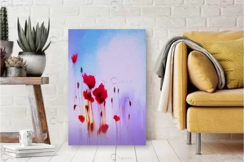 פרחי תודה - איש גורדון - תמונות לסלון מודרני צבעי מים  - מק''ט: 372247