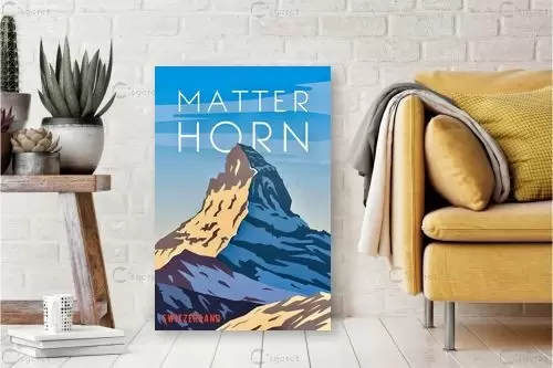 Matter Horn - Artpicked Modern - תמונות לפינת אוכל רטרו וינטג' פוסטרים בסגנון וינטג' כרזות וינטג' של מקומות בעולם  - מק''ט: 438937