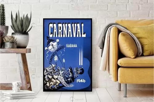 Carnaval Habana - Artpicked Modern - תמונות לפינת אוכל רטרו וינטג' פוסטרים בסגנון וינטג' כרזות וינטג' של מקומות בעולם  - מק''ט: 438959