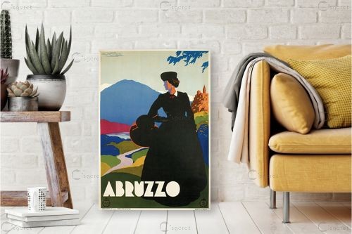אברוזו איטליה רטרו - Artpicked Modern - חדר שינה בסגנון אופנה וסטייל פוסטרים בסגנון וינטג' כרזות וינטג' של מקומות בעולם  - מק''ט: 438967