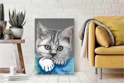 חתול - רוני רות פלמר - תמונות לחדרי ילדים  - מק''ט: 441507