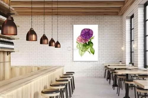בוטני סגול - Artpicked - תמונות וינטג' לסלון פרחים בסגנון רטרו  - מק''ט: 329687