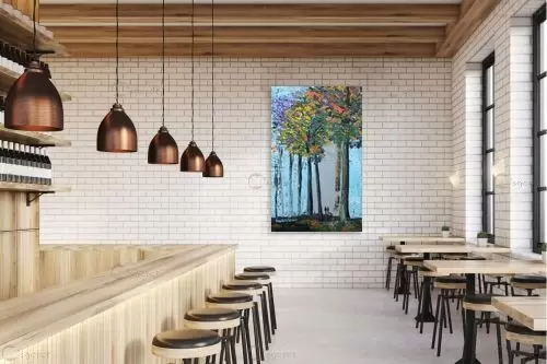 טיול סתוי עם הכלב – רוני רות פלמר | תמונה לקיר בסגנון מודרני